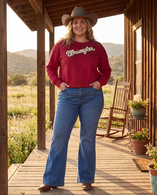 Wrangler Varsity Chenille Logo Crewneck Sweatshirt