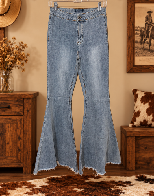 Afterglow High Rise Super Flare Jeans – Light Wash