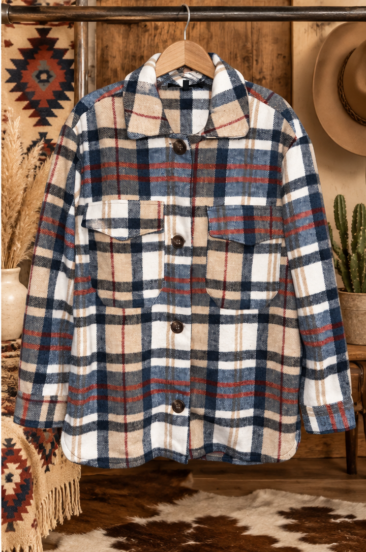 High Plains Plaid Shacket – Blue Multi