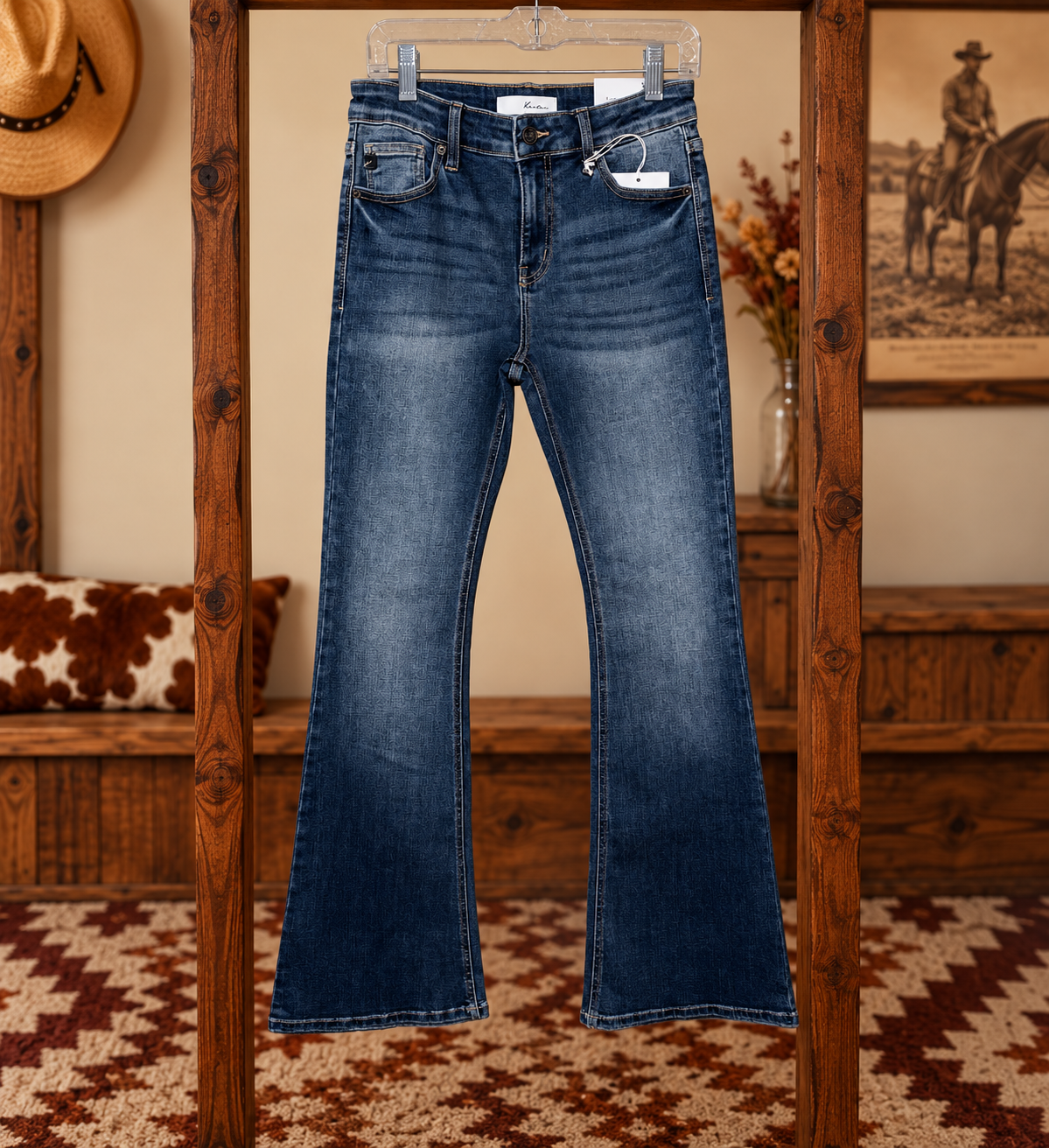KanCan High Rise Dark Wash Flare Jeans