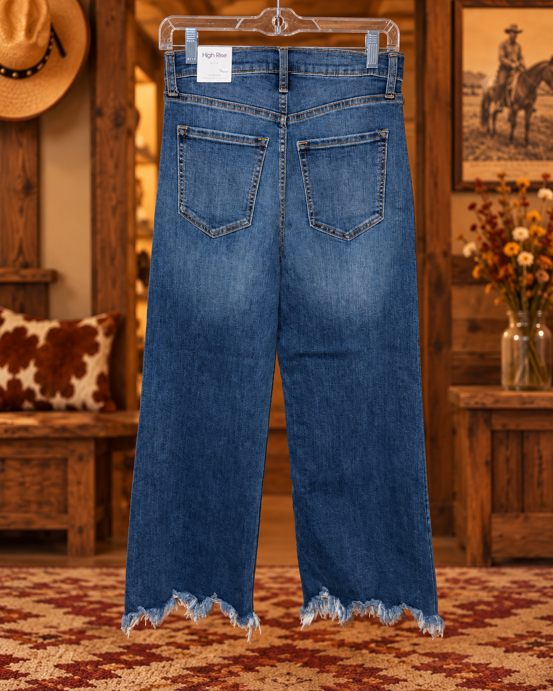 Sneak Peek High Rise Distressed Wide Leg Jeans