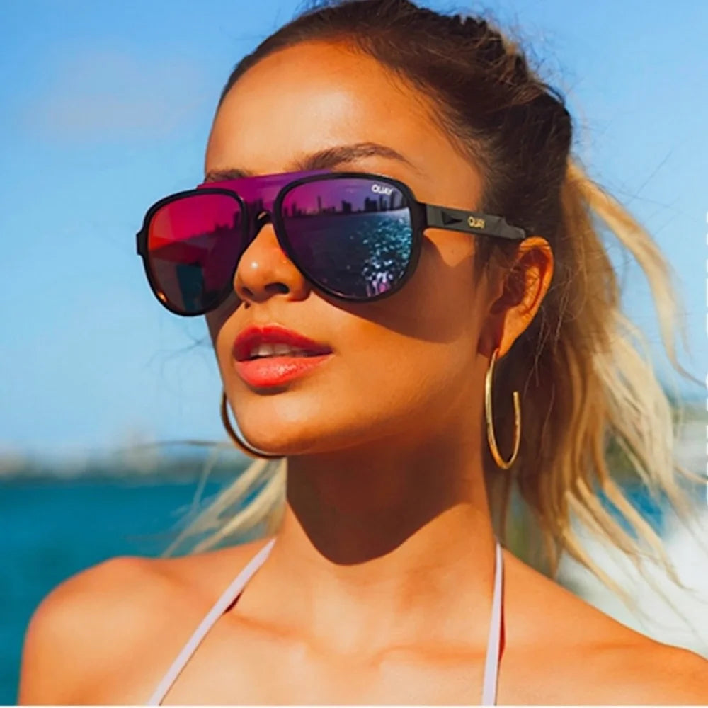 QUAY Wild Card Black Polarized Iridescent Sunglasses