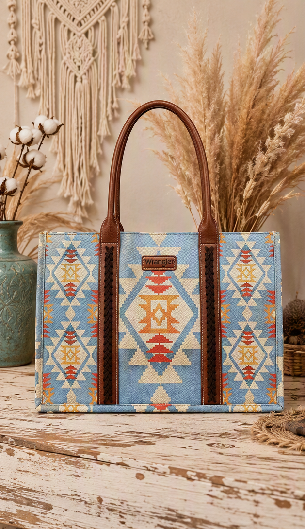 Wrangler Montana West Desert Sky Aztec Canvas Tote