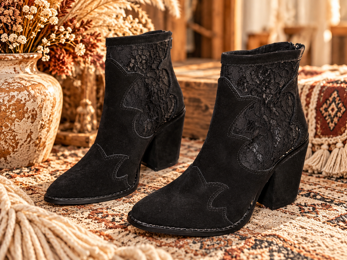 Midnight Lace Western Bootie