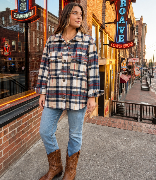 High Plains Plaid Shacket – Blue Multi