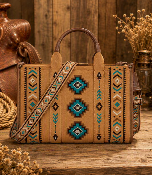 Montana West Turquoise Trail Aztec Tote