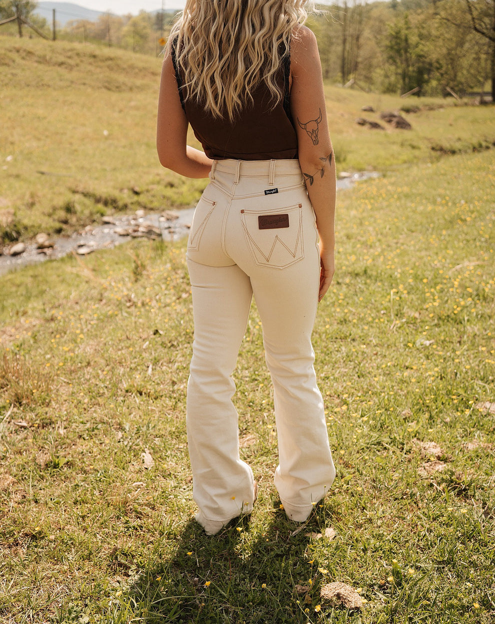 Wrangler Bailey High Rise Cream Trousers