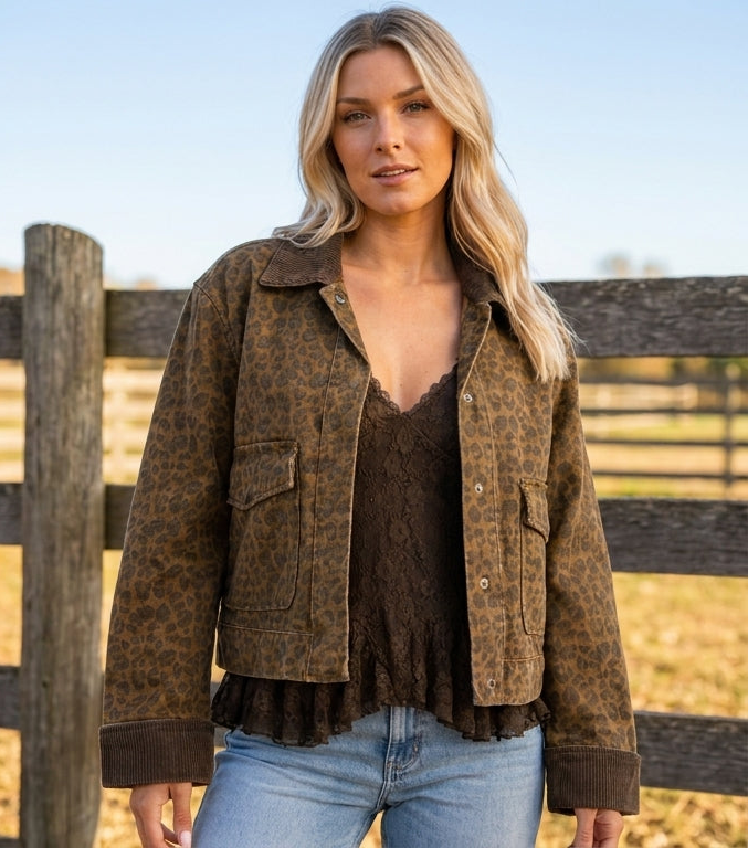 Wild Side Cheetah Barn Jacket