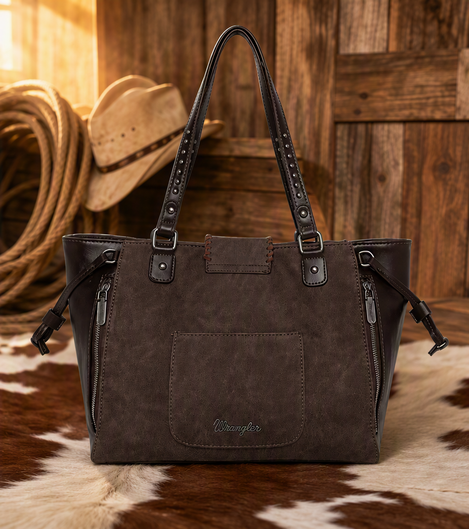 Wrangler / Montana West Mariposa Turquoise Butterfly Concho Leather Tote