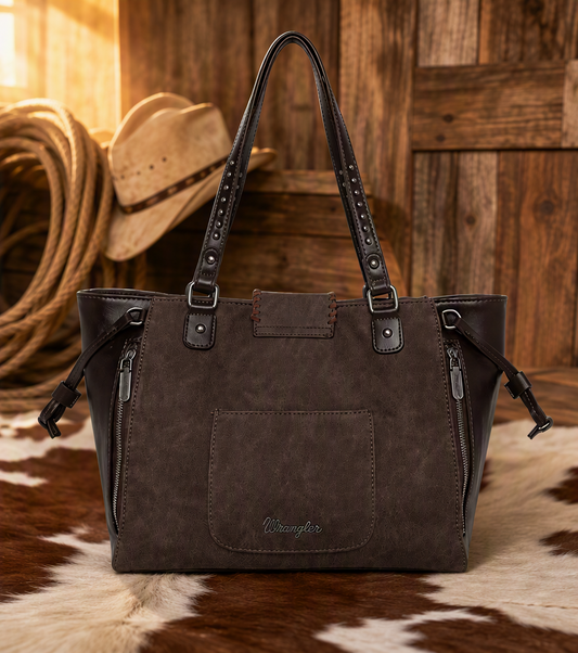Wrangler / Montana West Mariposa Turquoise Butterfly Concho Leather Tote
