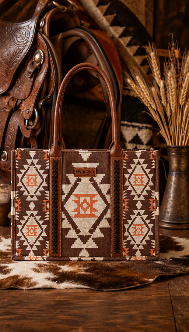 Wrangler Montana West Saddle Blanket Aztec Canvas Tote