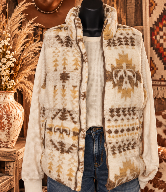 High Plains Aztec Western Puffer Vest