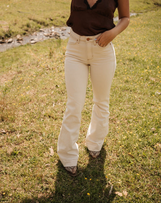 Wrangler Bailey High Rise Cream Trousers