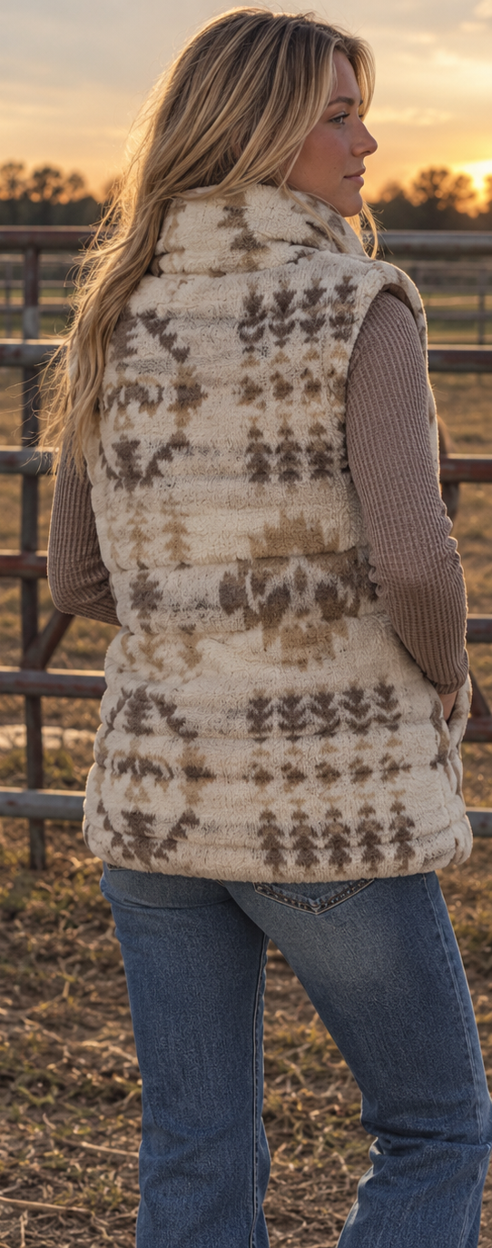 High Plains Aztec Western Puffer Vest