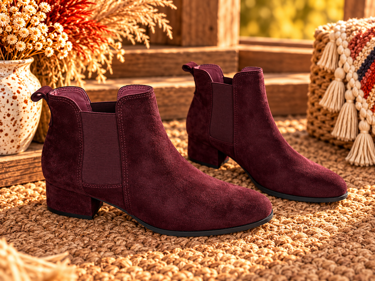 Wine Country Suede Chelsea Booties