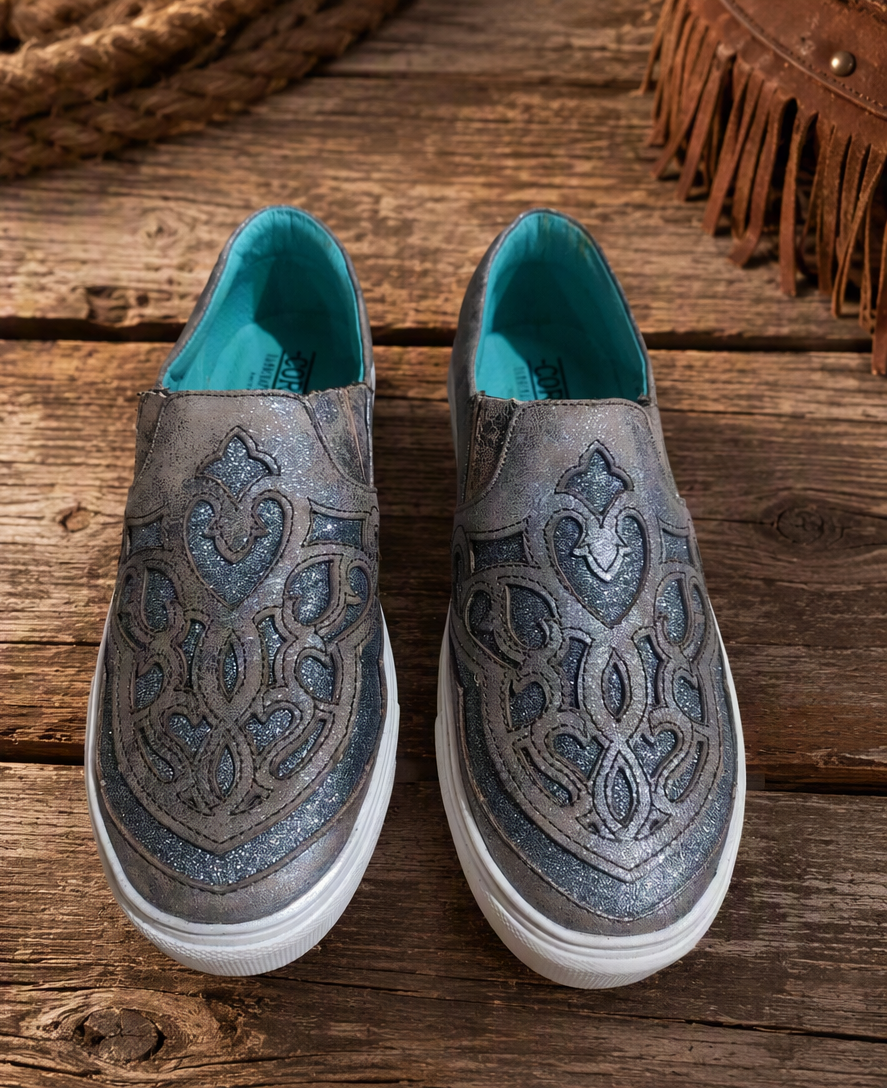 Corral Silver Glitter Inlay Western Sneakers