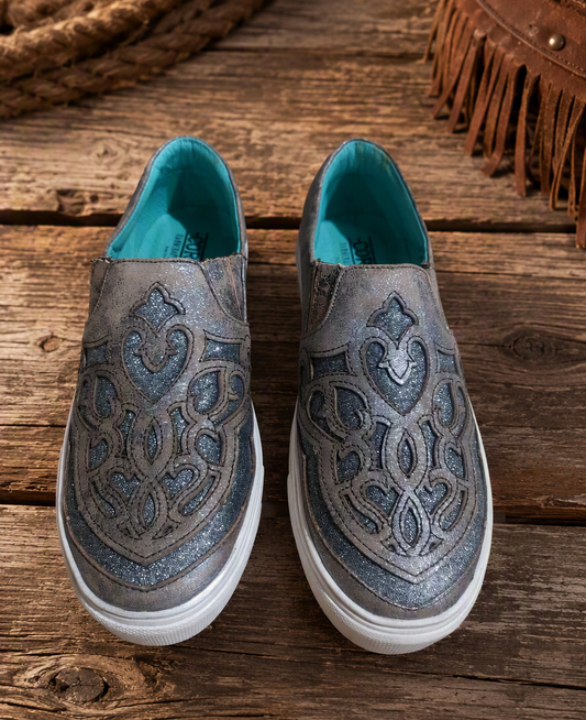 Corral Silver Glitter Inlay Western Sneakers