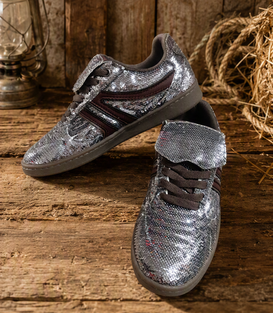 Steve Madden Madrid Silver Sequin Sneakers