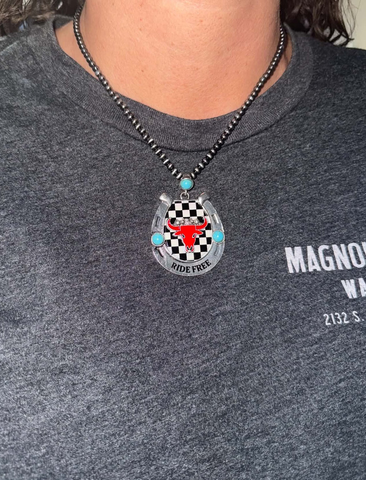 Ride Free Western Skull Necklace