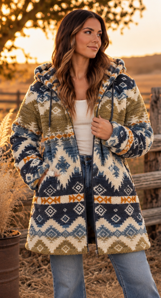 Open Range Hooded Sherpa Coat