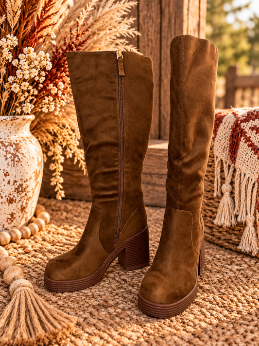 The Backroad Platform Boot — Tobacco