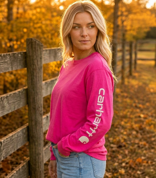 Carhartt Loose Fit Heavyweight Long Sleeve Logo Tee – 2 Colors