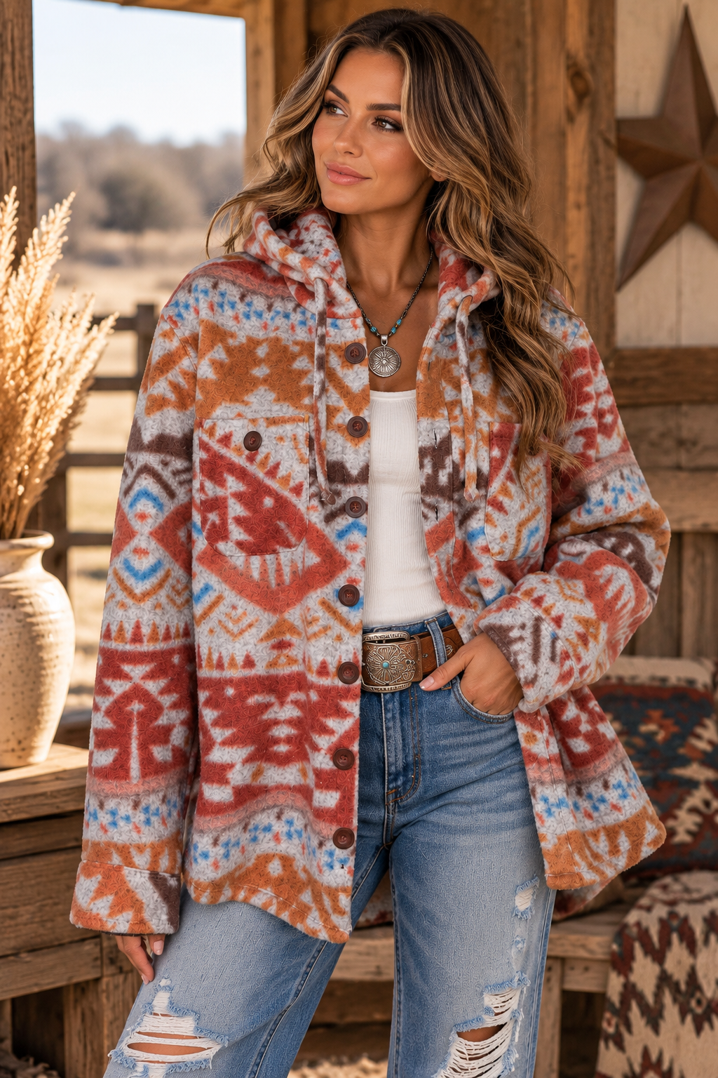 Rust & Roam Hooded Shacket