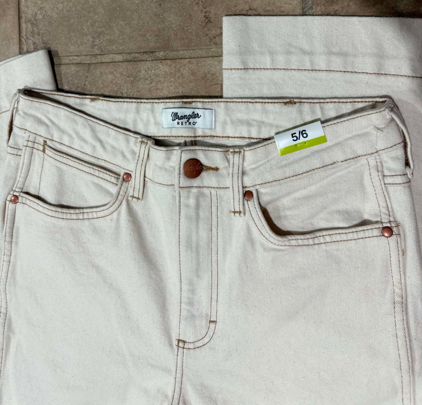 Wrangler Bailey High Rise Cream Trousers