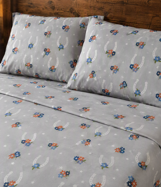 Lucky in Bloom Western Horseshoe Sheet Set