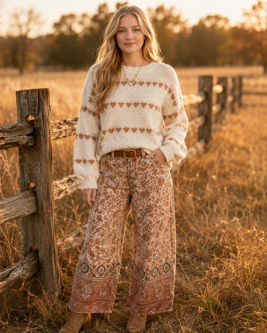 Sweetheart On The Range Knit Sweater