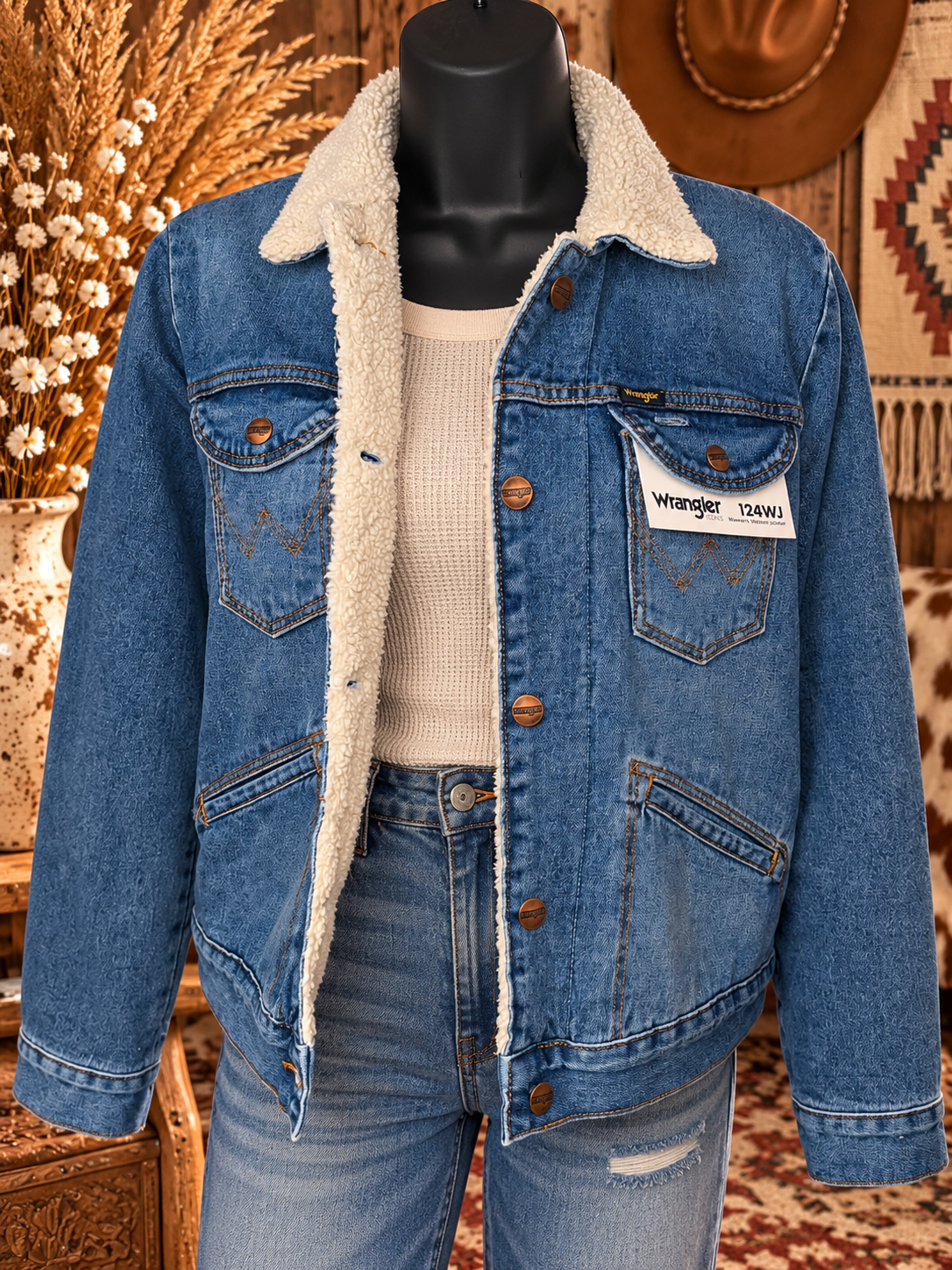 Wrangler ICONS Sherpa-Lined Denim Jacket