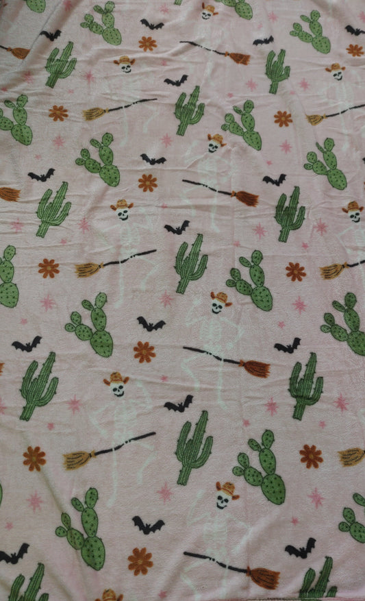 Pink Spooky Cactus Throw Blanket — 50" x 70"