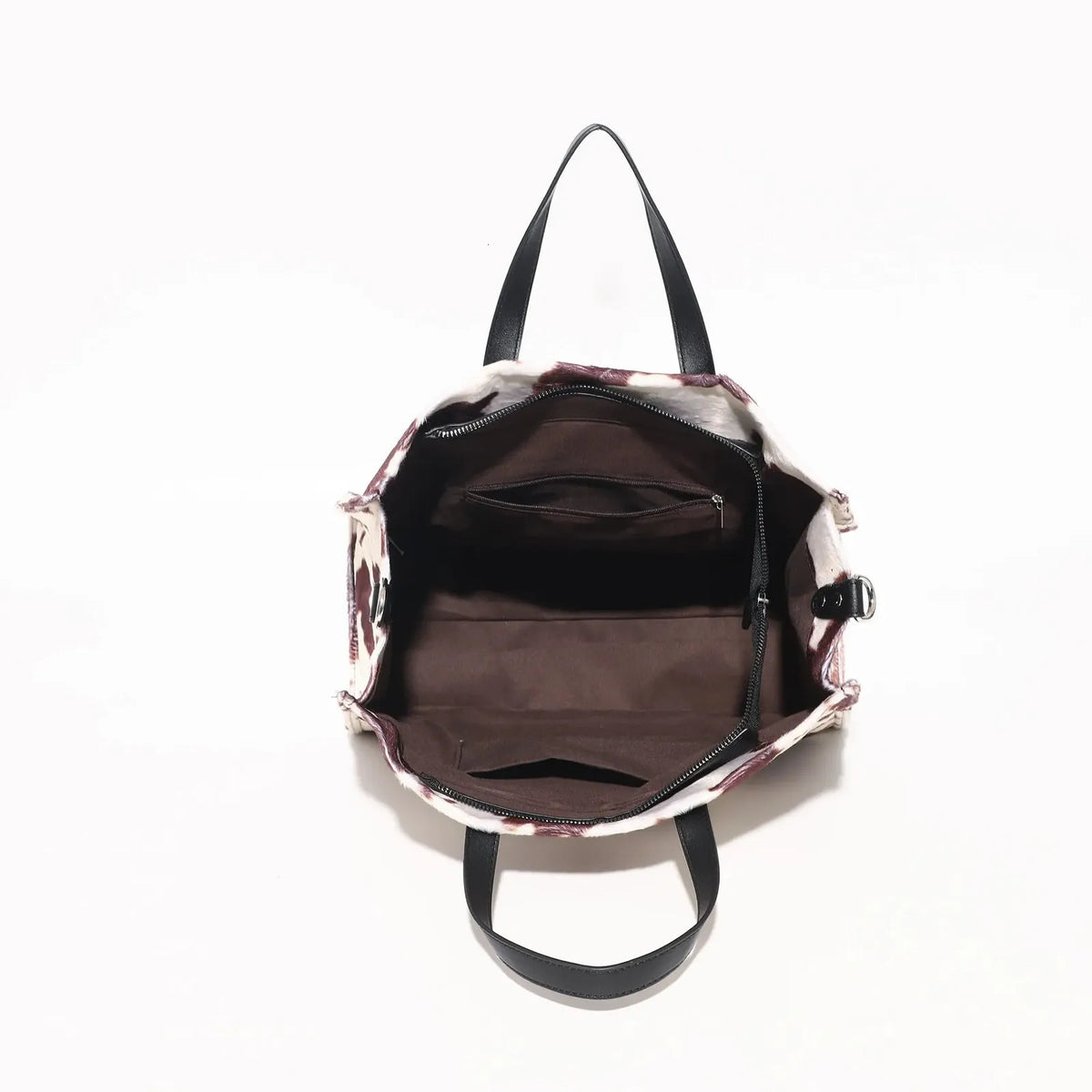 Furry Cowhide Pattern Tote Bag