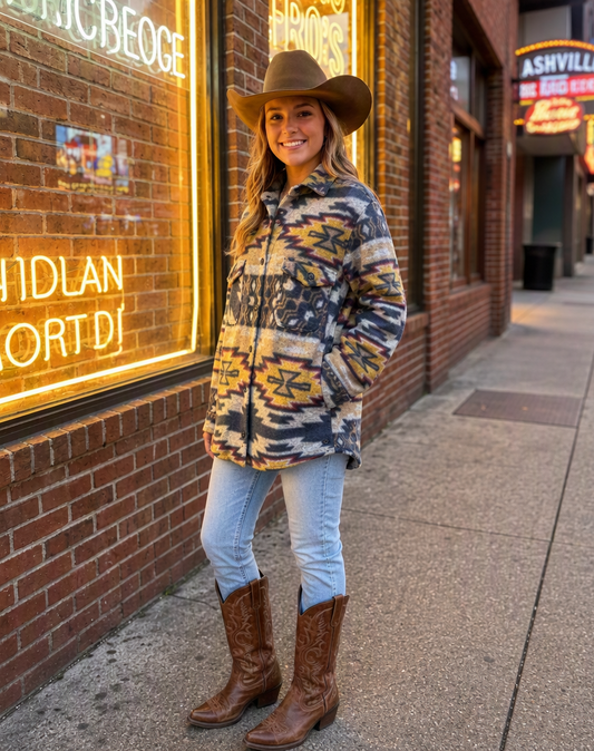 Midnight Mesa Southwestern Shacket
