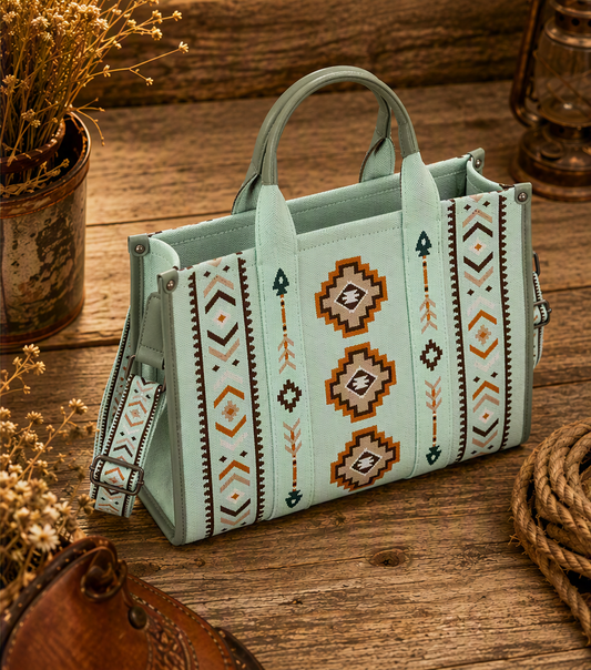 Montana West Sagebrush Aztec Tote