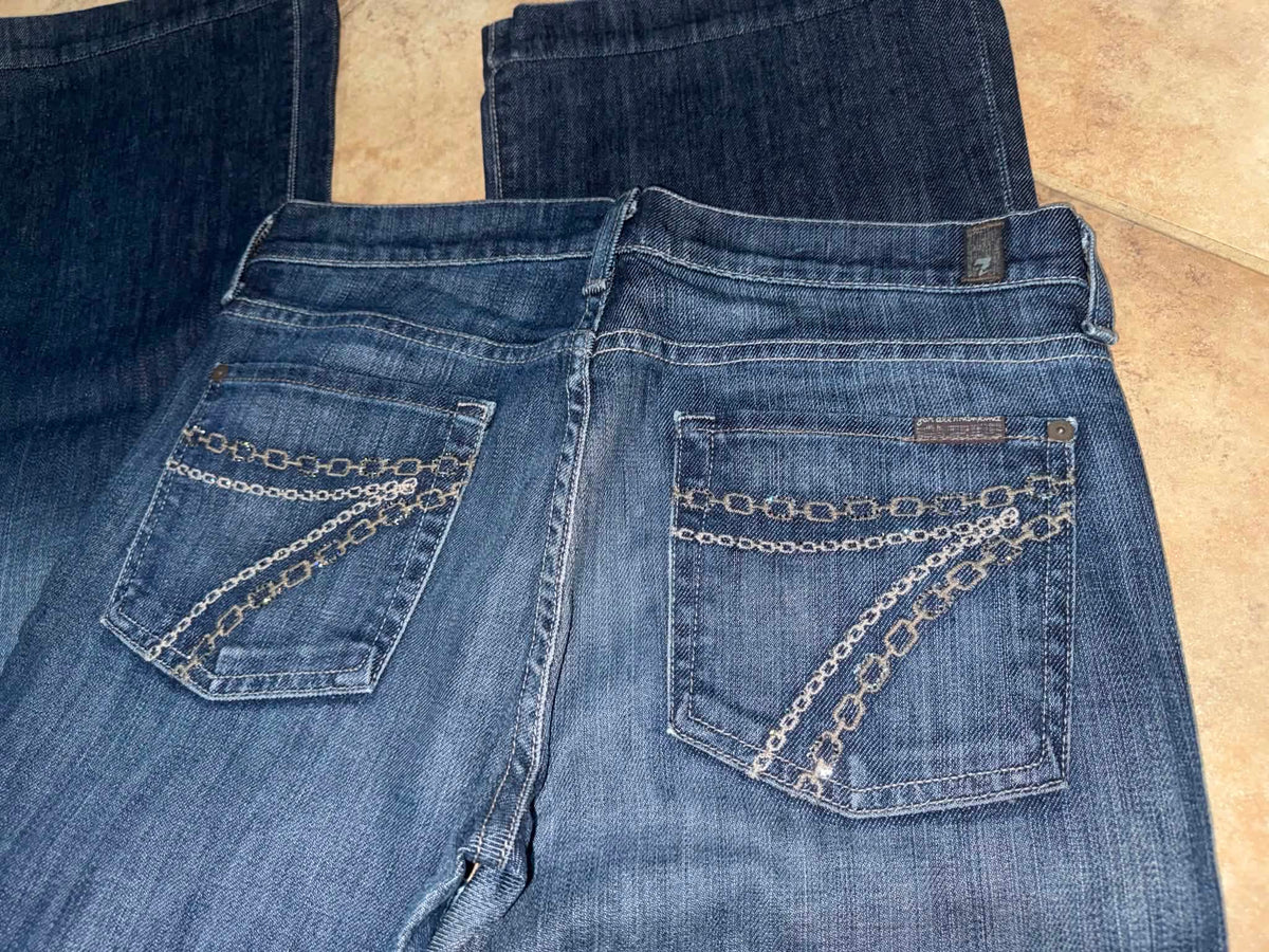 7 For All Mankind Chain Pocket Flare Jeans - 29