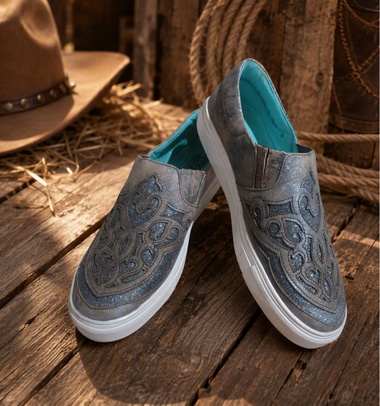 Corral Silver Glitter Inlay Western Sneakers