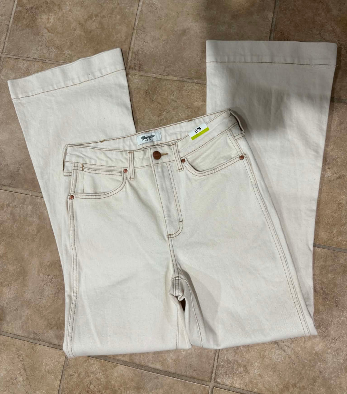 Wrangler Bailey High Rise Cream Trousers