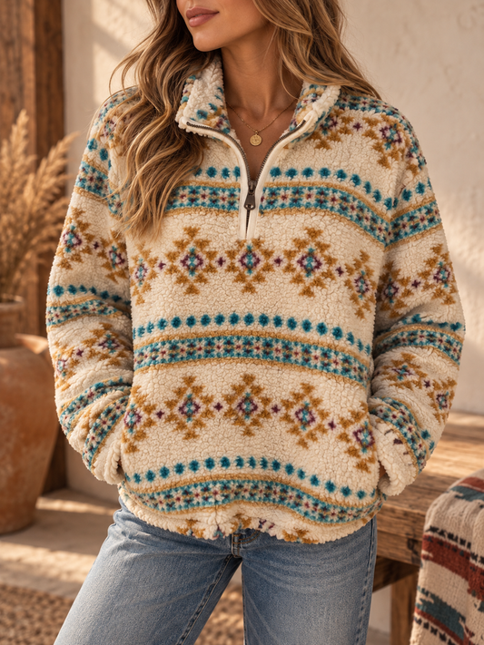 Desert Days Aztec Sherpa Pullover