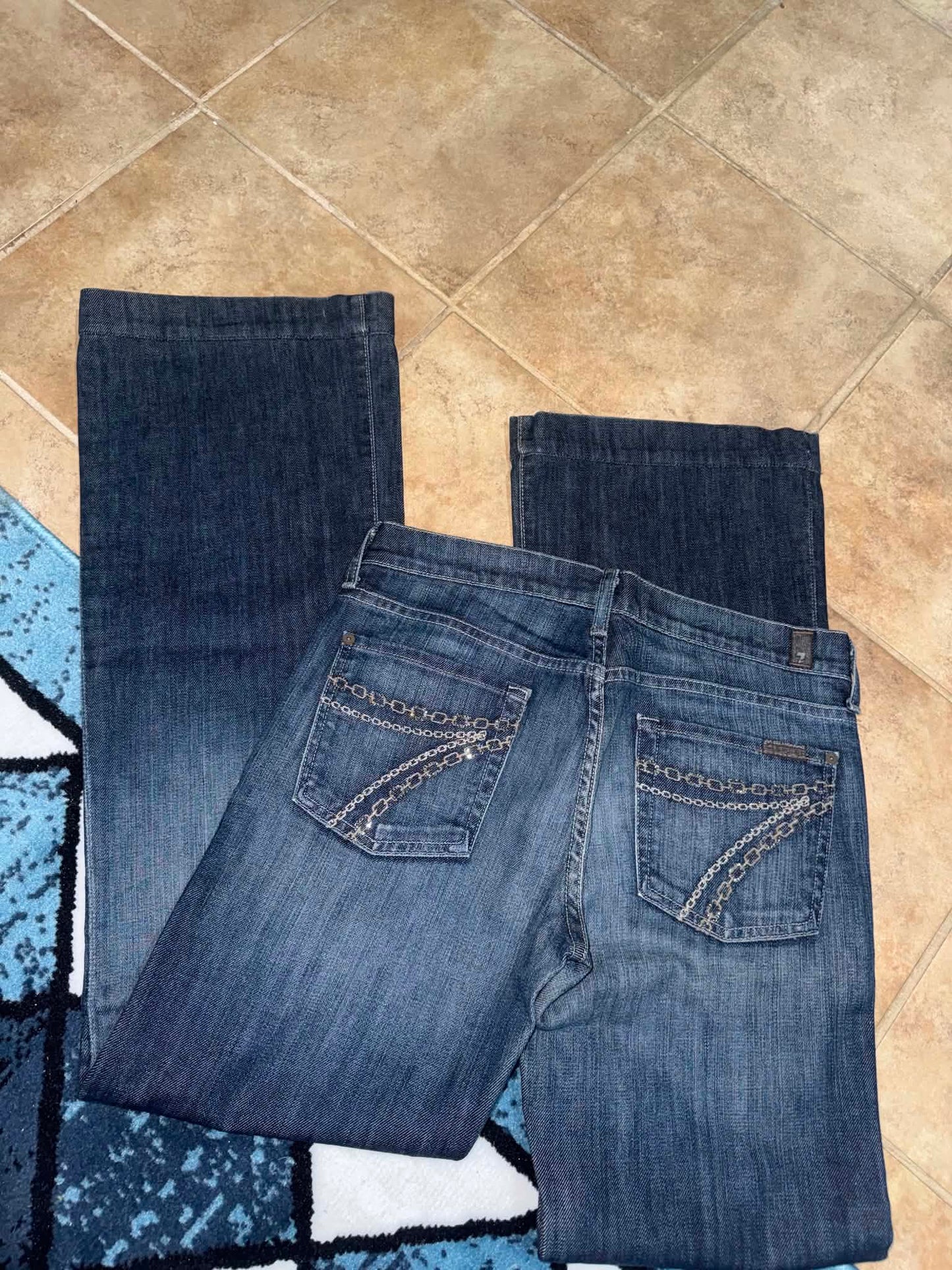 7 For All Mankind Chain Pocket Flare Jeans - 29