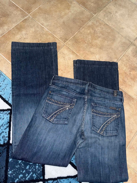 7 For All Mankind Chain Pocket Flare Jeans - 29