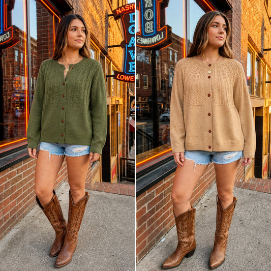 Willow Creek Cable Knit Cardigan