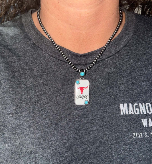 Cowboy Western Tag Necklace