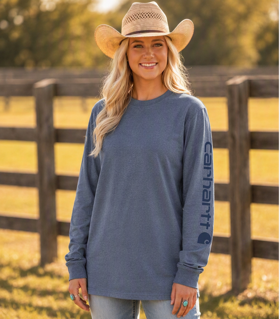 Carhartt Loose Fit Heavyweight Long Sleeve Logo Tee – 2 Colors