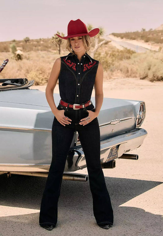 Wrangler x Lainey Wilson Red Patch Flare Jeans