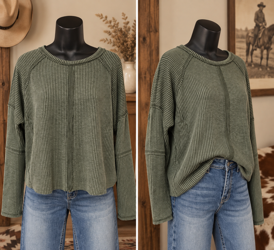 Ridgeline Mineral Wash Ribbed Top