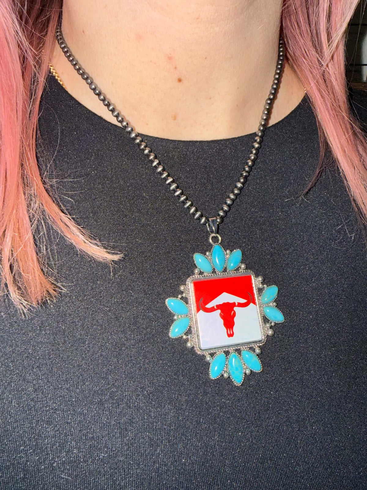 Longhorn Turquoise Statement Necklace
