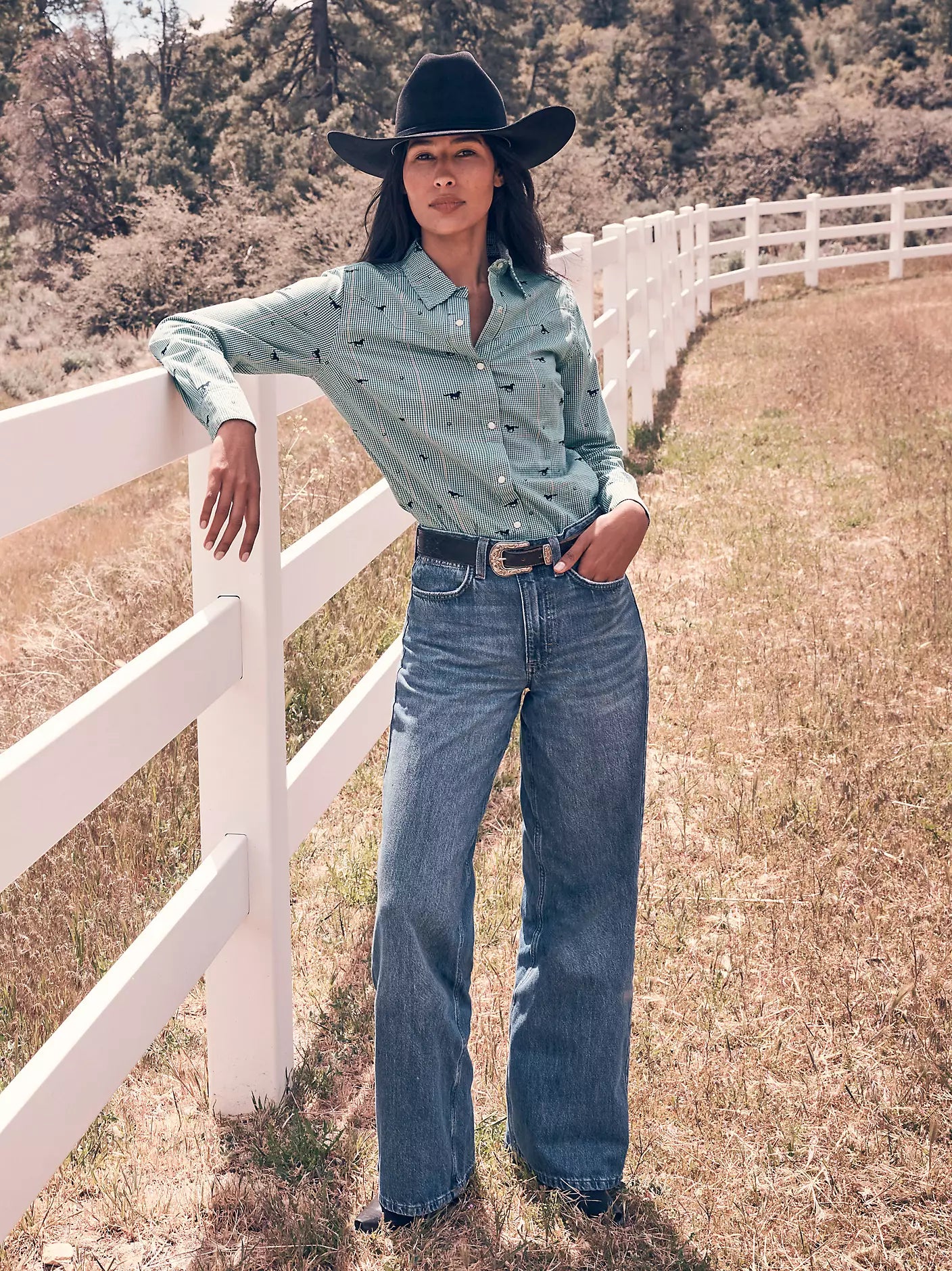 Wrangler Retro Bailey High Rise Wide Leg Jeans