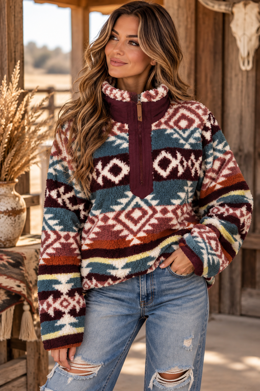 After Sundown Sherpa Pullover