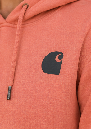 Carhartt Logo Sleeve Pullover Hoodie – Coral